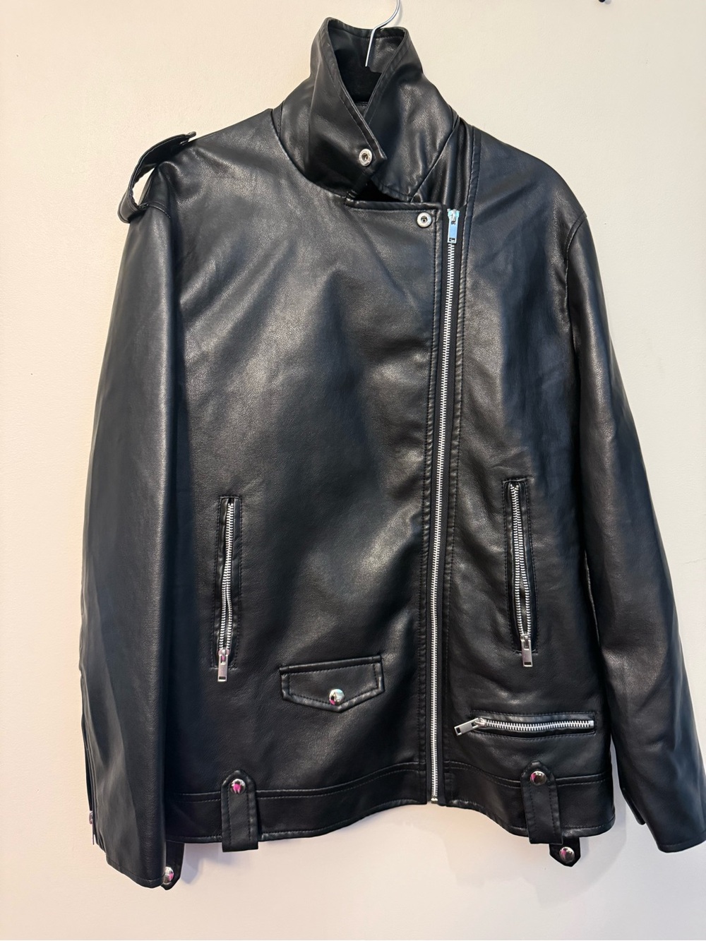 Oversized Faux Leather Jacket